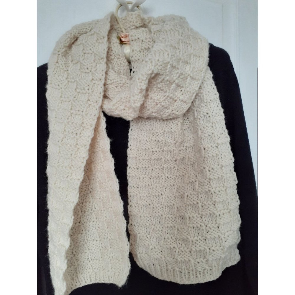 Off White knitted shawl